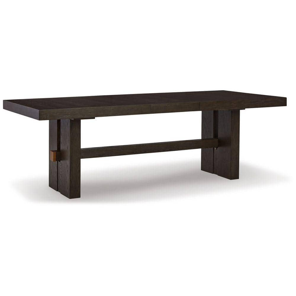 Benjara 90 In. Brown Wood Double Pedestal Dining Table (Seat Of 8 ...