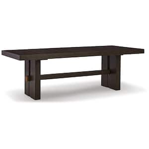 90 in. Brown Wood Double Pedestal Dining Table (Seat of 8)