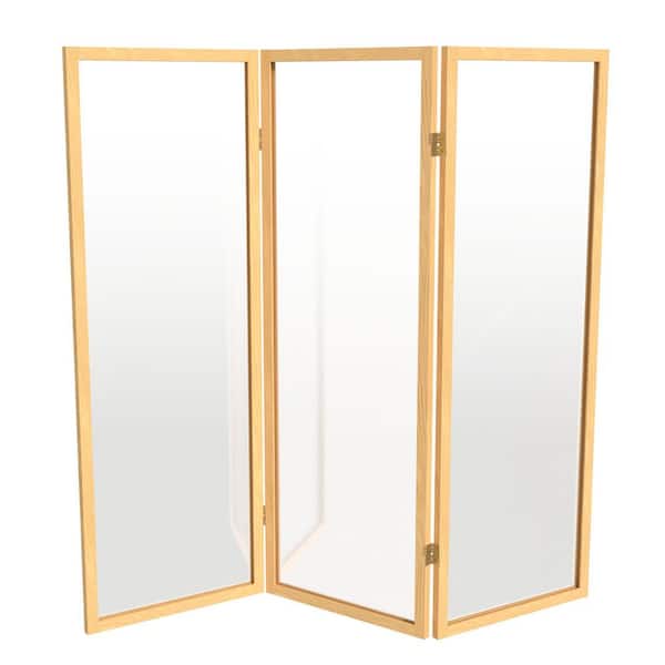 Red Lantern 4 ft. Short Clear Plastic Partition Natural 3 Panel