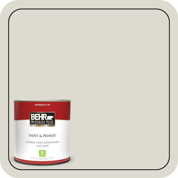 BEHR PREMIUM PLUS 1 qt. #790C-2 Silver Drop Flat Low Odor Interior Paint & Primer