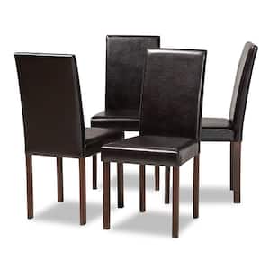 Andrew Dark Brown Faux Leather Upholstered Dining Chairs (Set of 2)