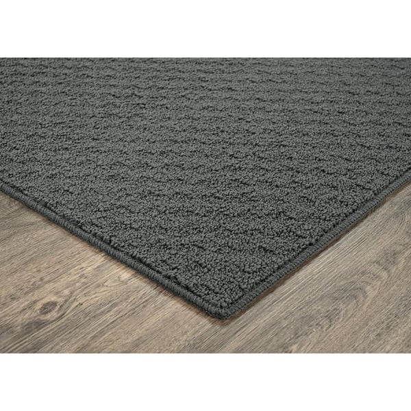 Town Square Cinder Gray 2 ft. x 8 ft. Geometric Runner Rug
