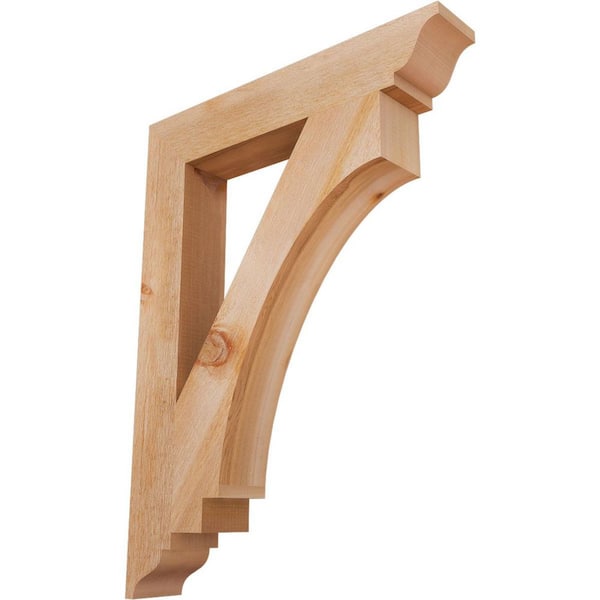 Ekena Millwork 4 in. x 32 in. x 24 in. Western Red Cedar Imperial Traditional Rough Sawn Bracket