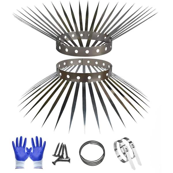 40 in. x 0.7 in. Stainless Steel Bird Spikes Keep Raccoons, Cats and Snakes Away from Gardens, Fences and Feeder Poles