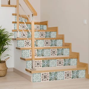 Brown, White and Green N22 6 in. x 6 in. Vinyl Peel and Stick Tile (24 Tiles, 6 sq. ft./pack)