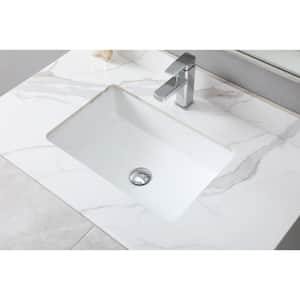 37 in. W x 22 in. D Engineered Stone Composite White Rectangular Single Sink and Bathroom Vanity Top in White