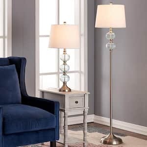 Montgomery 62 in. Blue Glass Traditional Floor Lamp