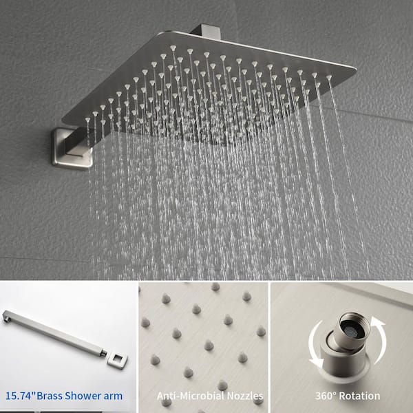 Essential™ Shower Series  7 Linear Round Wall Mount Shower Arm And Flange