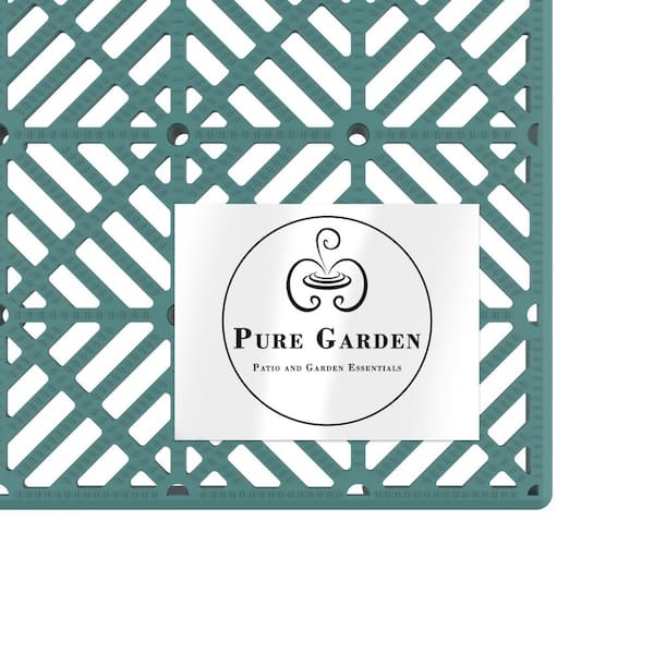 Pure Garden 11.5 in. x 11.5 in. Outdoor Interlocking Diamond Polypropylene Patio and Deck Tile Flooring in Green (Set of 6) Pure Garden 11.5 in. x 11.5 in. Outdoor Interlocking Diamond Polypropylene Patio and Deck Tile Flooring in Green (Set of 6)
