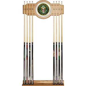 U.S. Army Symbol 30 in. Wooden Billiard Cue Rack with Mirror