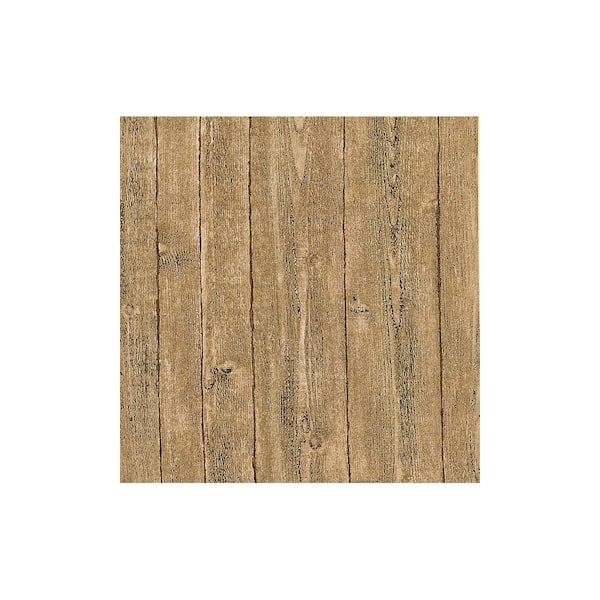 Brewster Orchard Taupe Wood Panel Taupe Wallpaper Sample