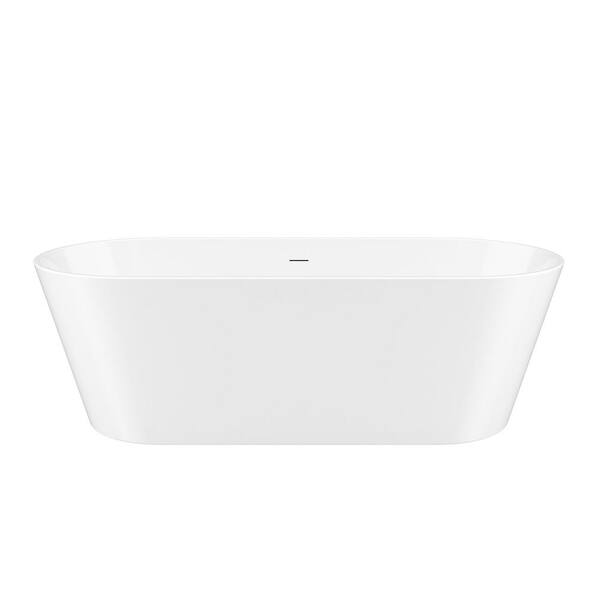 66.9 in. x 28.7 in. Acrylic Freestanding Soaking Bathtub in White
