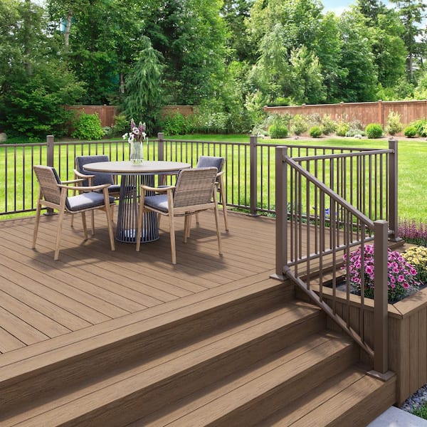 2-1/2 in. x 2-1/2 in. x 49 in. Weathered Brown Aluminum Stair Post Kit