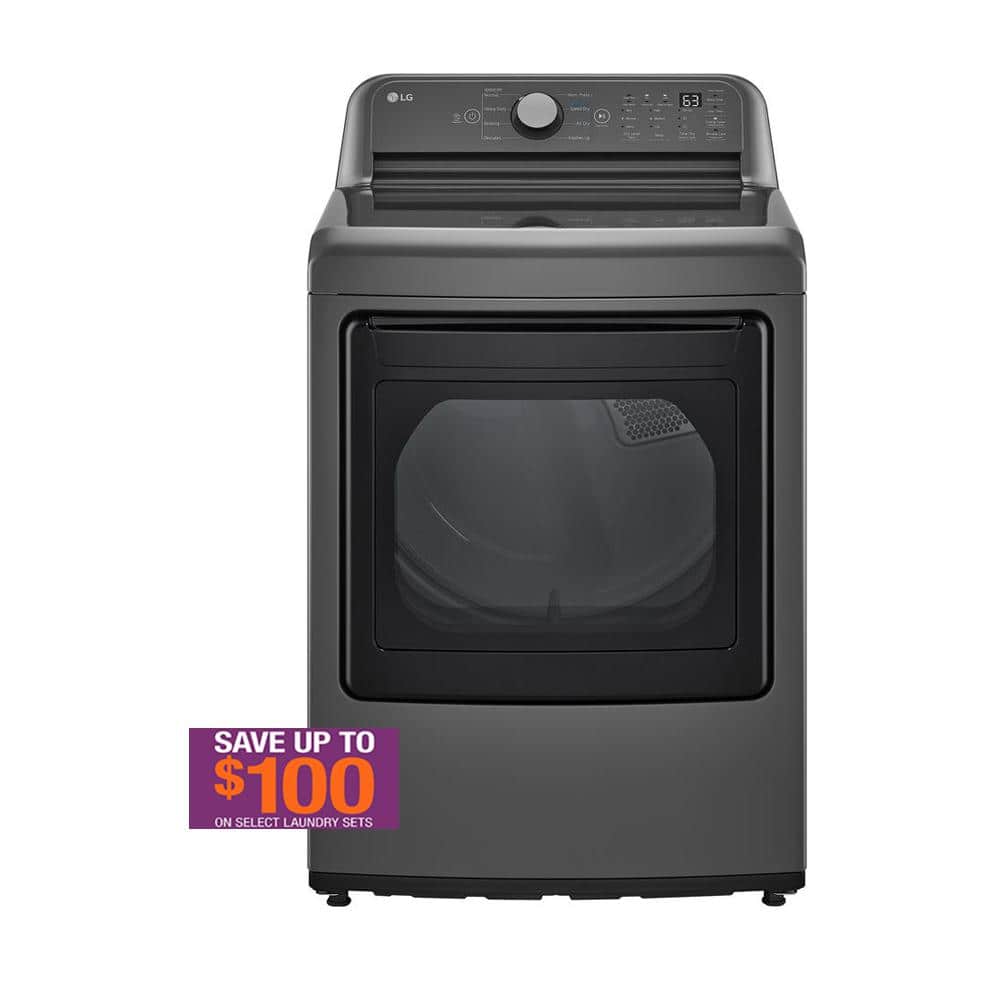 LG 7.3 cu. ft. Vented Electric Dryer in Middle Black with Sensor Dry Technology