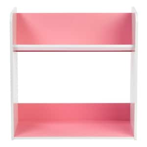 White and Pink 2-Tier Book Cart