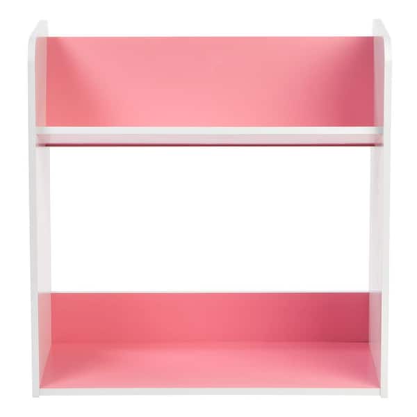 IRIS White and Pink 2-Tier Book Cart