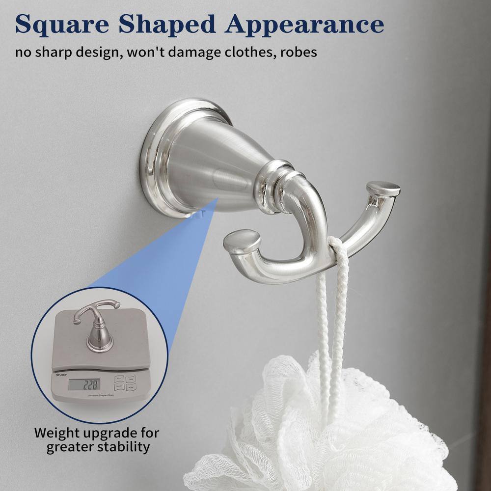 Brushed Nickel 24-Inch Metal 4-Piece Bath Hardware Set