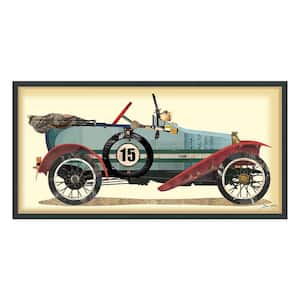 Antique Automobile #1 in. Dimensional Collage Framed Graphic Art Under Glass Wall Art