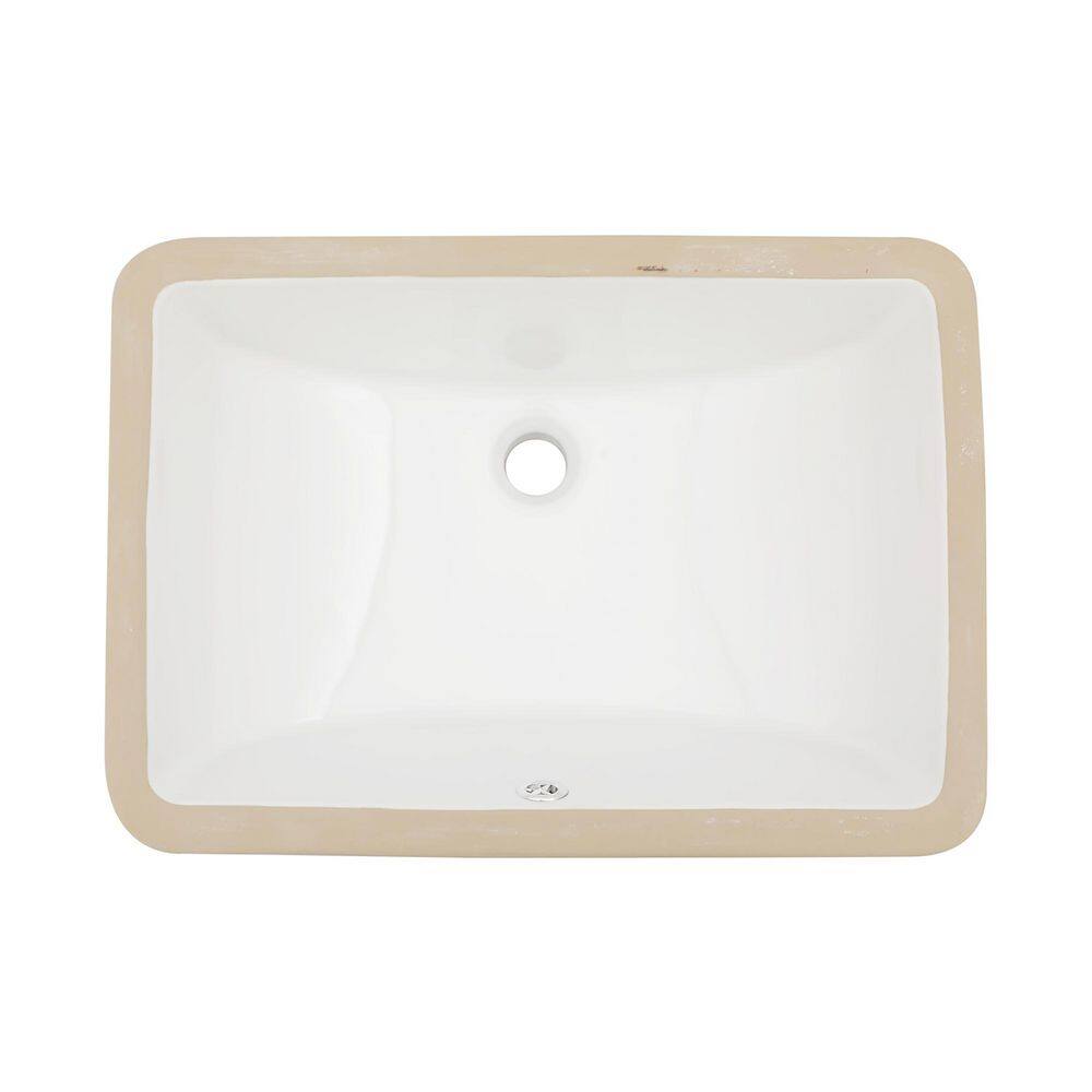 19.7 in. x 14 in. Undermount Rectangular Bathroom Sink with Overflow in White Ceramic price history on PriceWatchPro