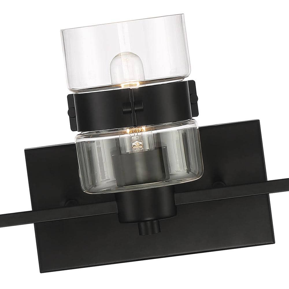 Midnight LA Chic 3-Light Matte Black Bathroom Vanity Light Fixture