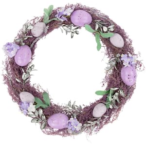 12 in. Lavender Speckled Egg Easter Twig Wreath