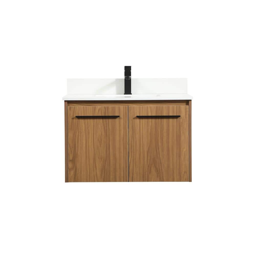 Simply Living 30 in. W x 18 in. D x 19.7 in. H Bath Vanity in Walnut Brown 