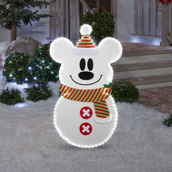 Gemmy 45 in. Holiday Flat-tastics Lighted Mickey Snowman Outdoor