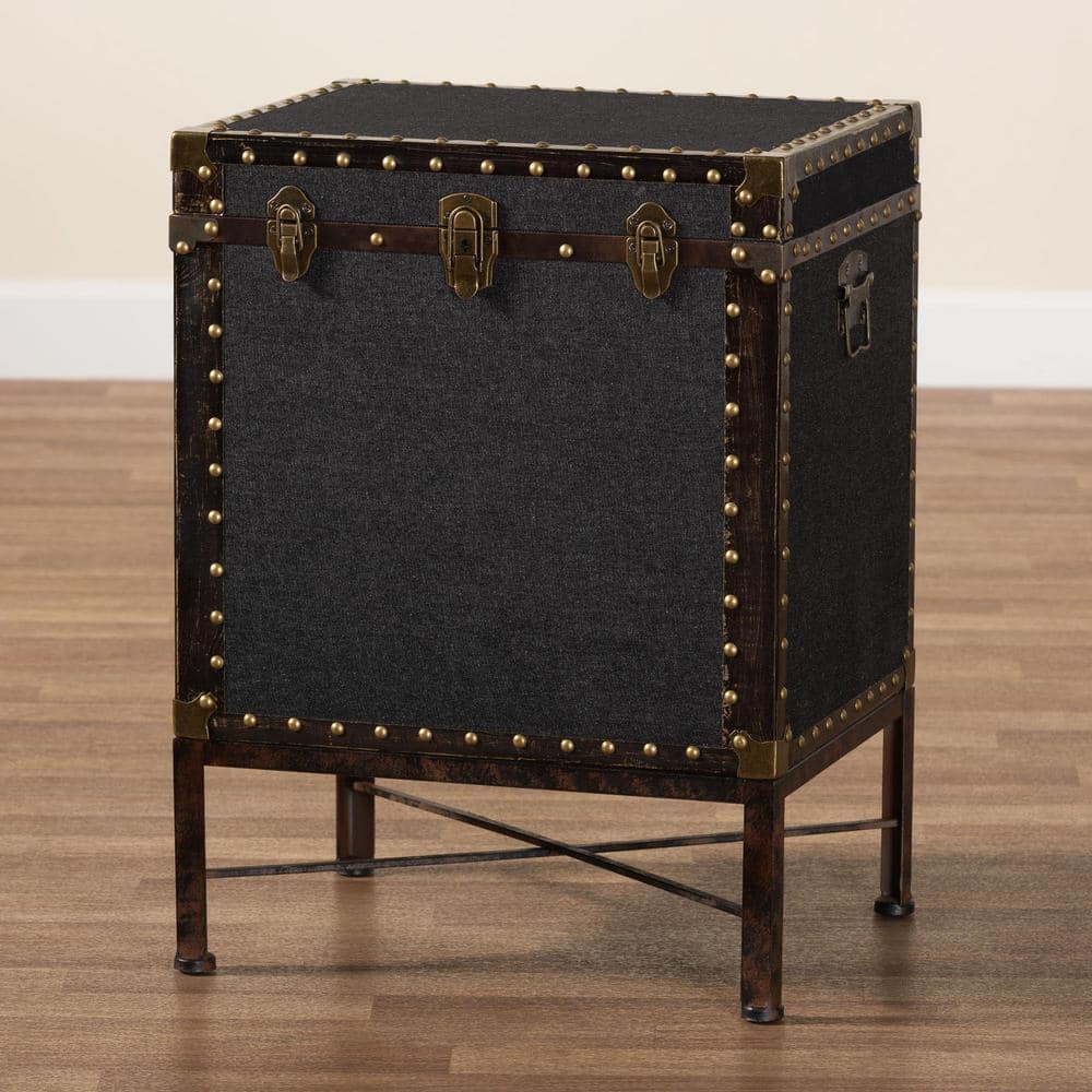 Laura 18.5 in. Black Rectangle Canvas End Table - thumbnail 8