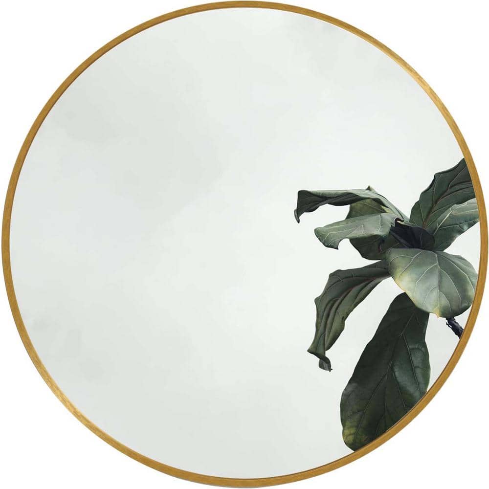 36 in. W x 36 in. H Round Aluminum Framed Circle Mirrors Wall Mount Mirror 