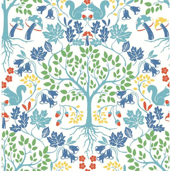 A-Street Prints Leo 20.5 in. x 33 ft. White Tree Wallpaper