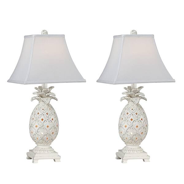 Unbranded 22.5 in. Cottage White Indoor Table Lamp Set