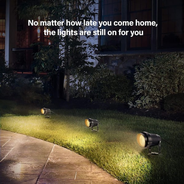 2800k ‎Black Plug-in, Integrated LED Landscape Flood Light Decorative Spotlight for Indoor/Outdoor Yard, (Include Spike)