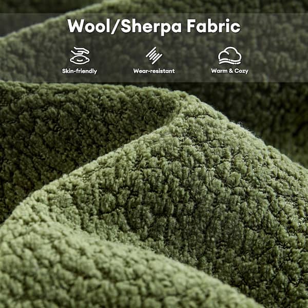 Allwex Verve 106 in. Wide Square Arm 2-Piece Modern Wool