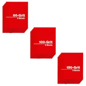 4.5 in. x 5.5 in. - Assortment (60, 100, and 150 Grit) (18-Pack)