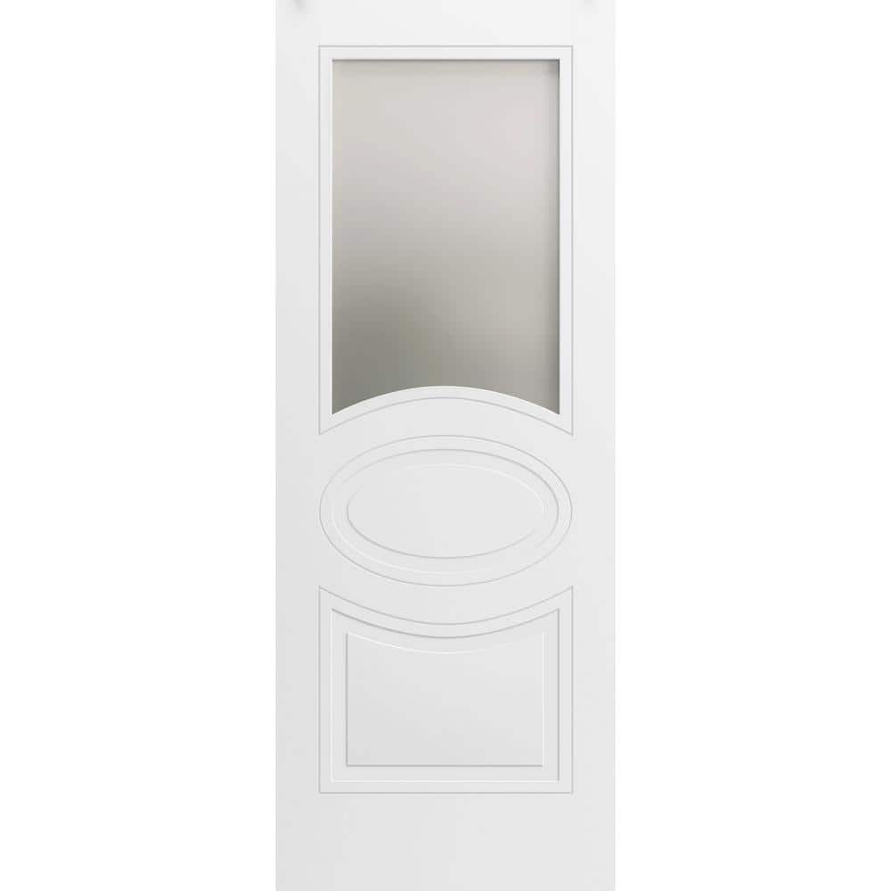 30 in. x 96 in. Solid Wood Frosted Glass Painted White Interior Door Slab price history on PriceWatchPro