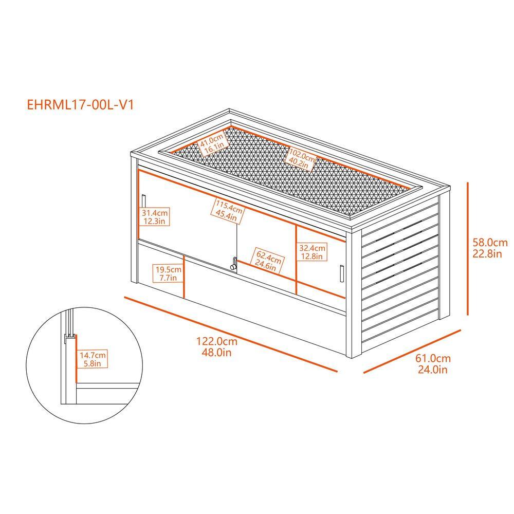 New Age Pet® ECOFLEX® 48 in. Mojave Reptile Terrarium Lounge - Durable Composite Habitat with Ventilated Side Panels, Removable Sliding Glass Doors and Mesh Screen Top for UV/Heat Lamp Setup