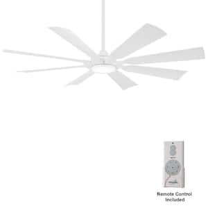 Future 65 in. LED Indoor Outdoor Flat White Ceiling Fan with Remote