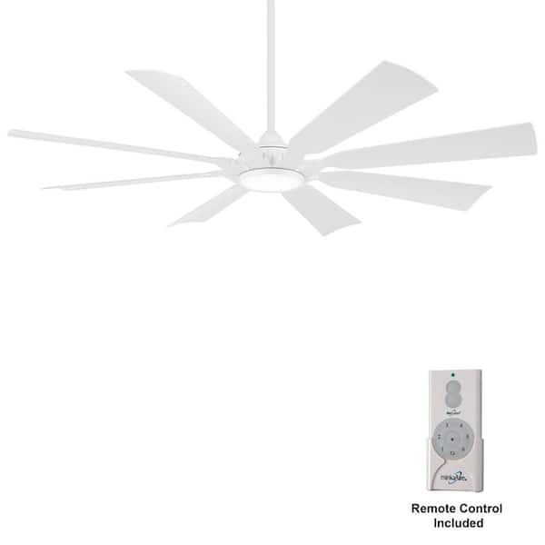 Future 65 in. LED Indoor Outdoor Flat White Ceiling Fan with Remote