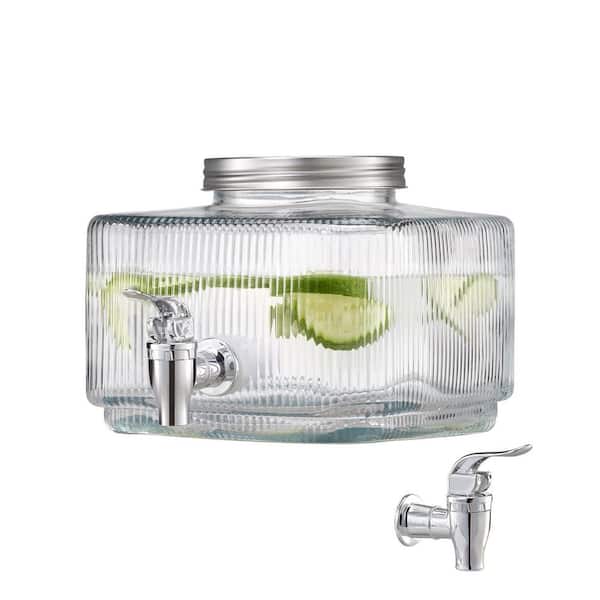 0.8 Gal. Beverage Dispenser, Glass Juice Dispenser with No-Drip Spigot and Lid for Parties, Restaurants, Hotels