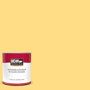 1 qt. #340B-5 Yellow Brick Road Hi-Gloss Enamel Interior/Exterior Paint