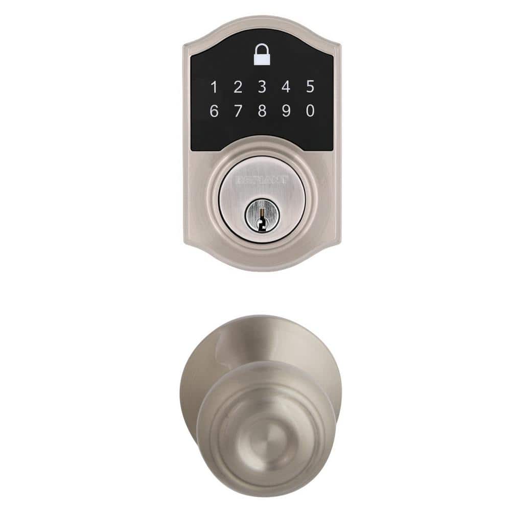 Compact Touch Castle Satin Nickel Deadbolt with Hartford Hall/Closet Door K