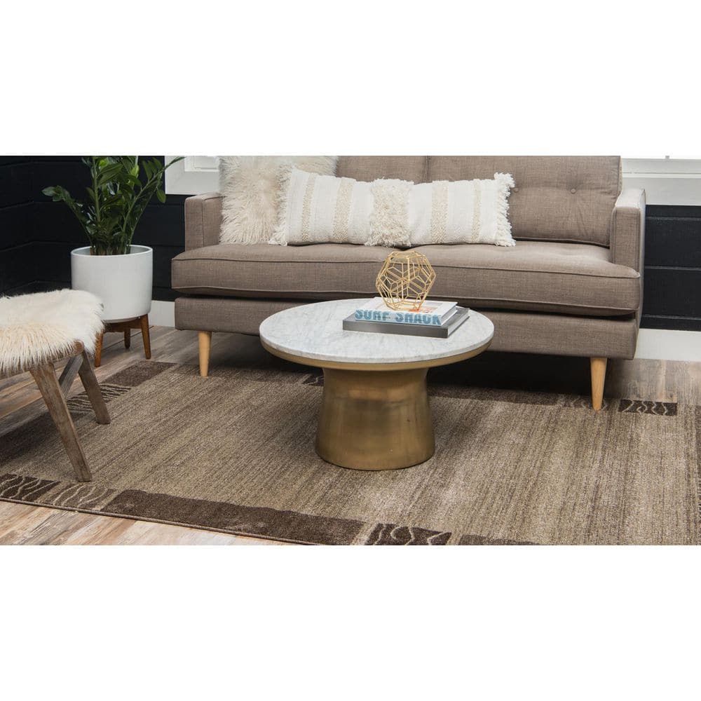Del Mar Brown Tufted Rectangular Stain-Resistant Rug