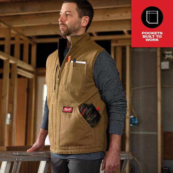 Milwaukee Men's X-Large Black Heavy-Duty Sherpa-Lined Vest with 5