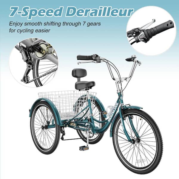 MOONCOOL Adult Trike 7-Speed, 24 in. Tricycle for Adult 3