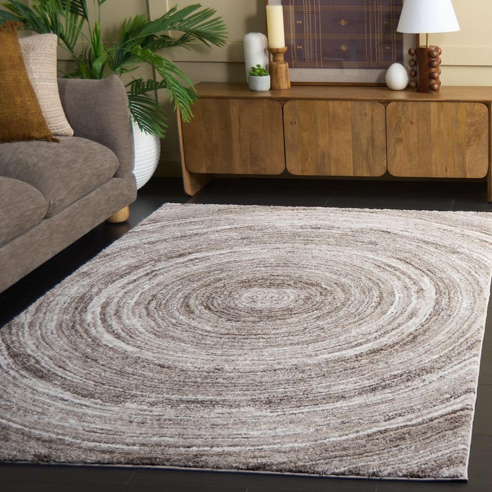 Northport 5 ft. x 8 ft. Taupe/Ivory Radial Distressed Area Rug price history on PriceWatchPro