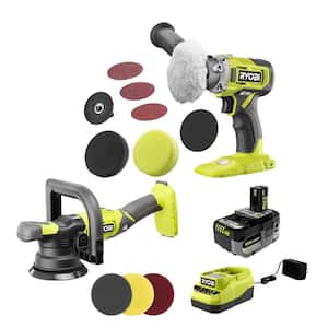 ONE+ 18V Cordless 2-Tool Combo Kit with 5 in. Polisher, 3 in. Polisher/Sander, 4.0 Ah LITHIUM+ HP Battery, and Charger