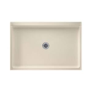 32 in. x 48 in. Solid Surface Single Threshold Center Drain Shower Pan in Bone