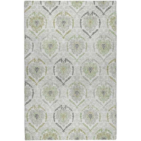 Dream Shag Premium Machine Washable Abstract ADS808 Green 9 ft. x 12 ft. Area Rug