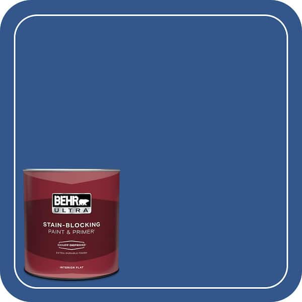 BEHR ULTRA 1 qt. #PPU15-03 Dark Cobalt Blue Extra Durable Flat Interior Paint & Primer