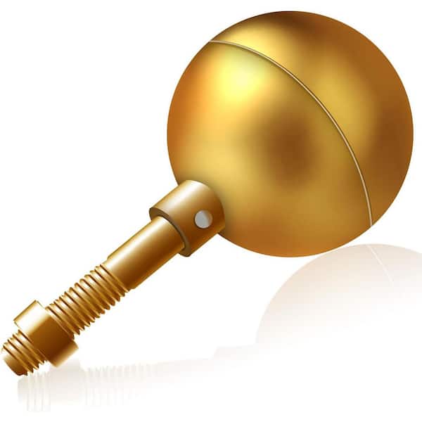 Flag Pole Ball Topper Ornament 3 in. Gold Aluminum Anodized Finish Flagpole Top Replacement 1/2-13UNC Thread